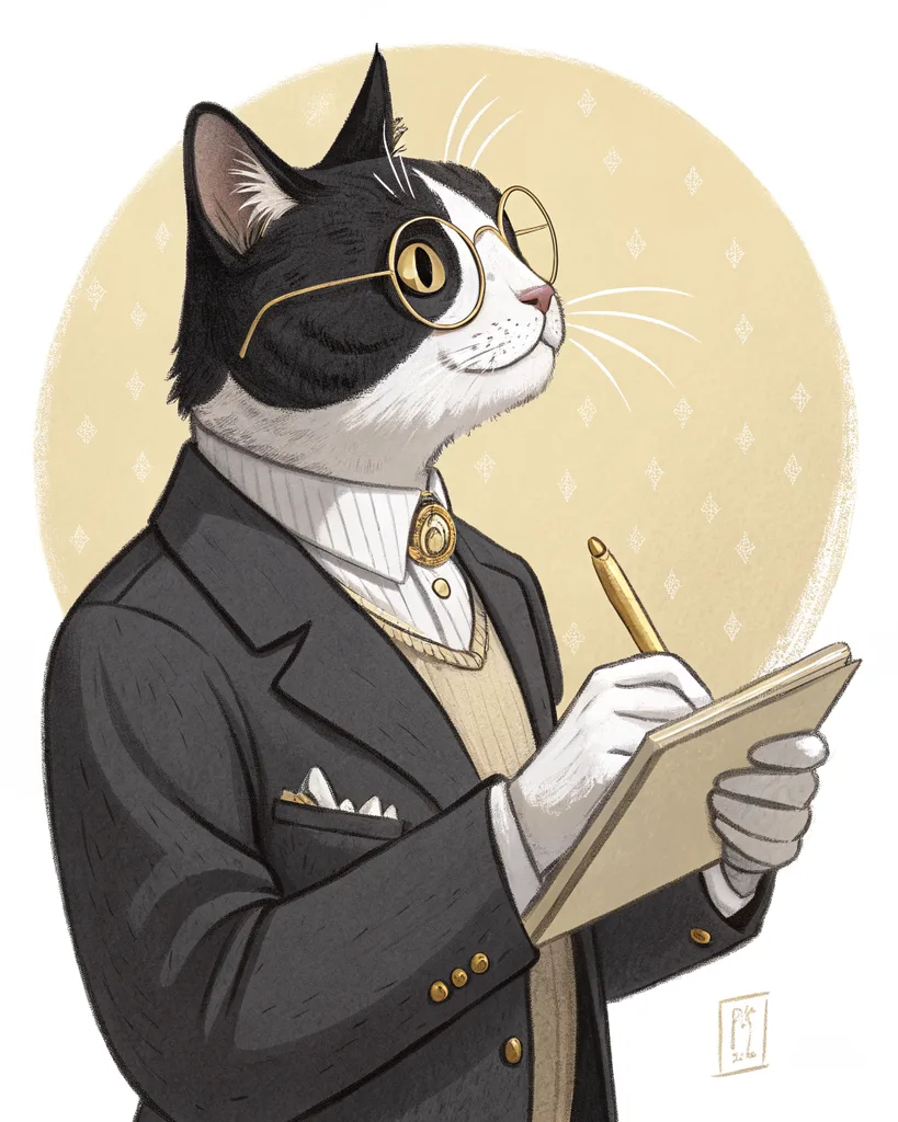 Figaro secretary sketch, taking notes